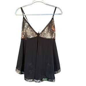 Wilderness Dreams Babydoll Nightgown Womens Large Black Camo Lingerie Sleepwear